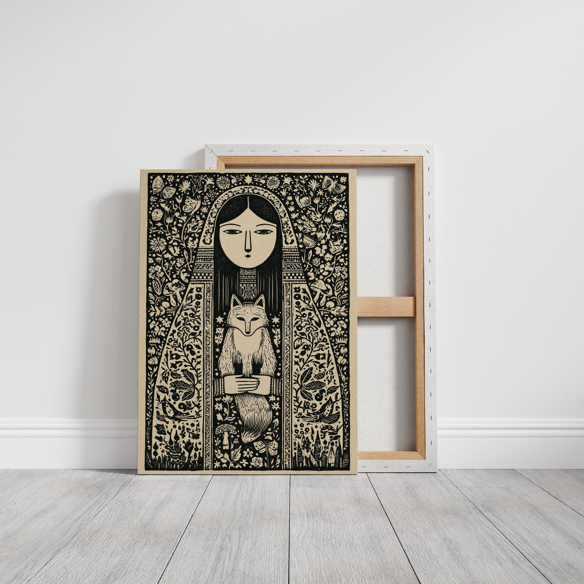 Keeper of the Fox: A Folklore Woodcut