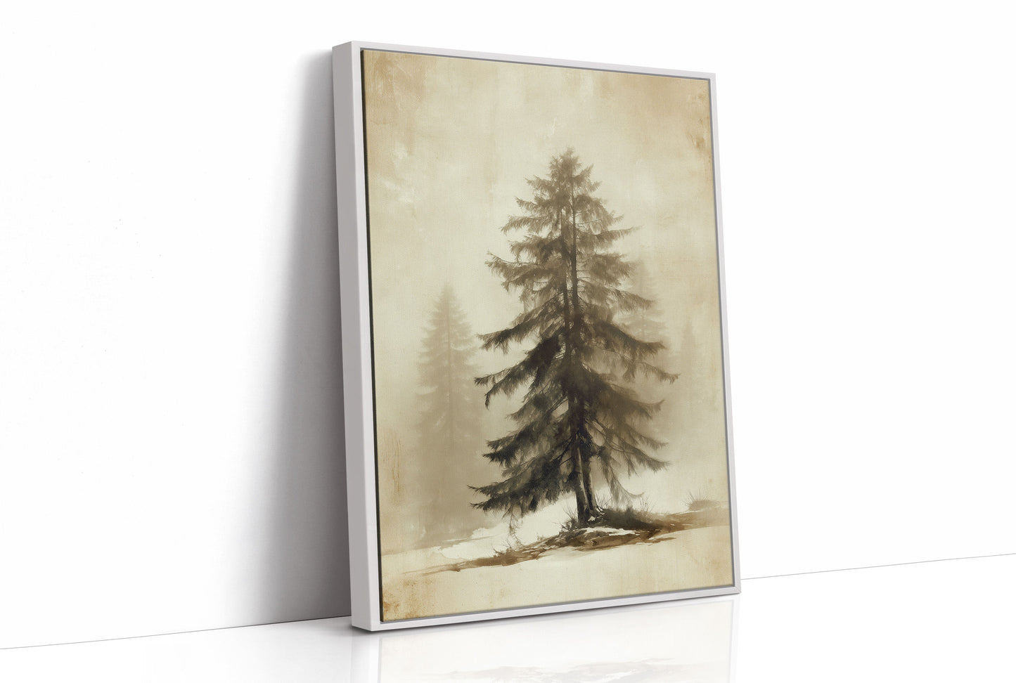 Solitary Pine Holds Winter's Memory