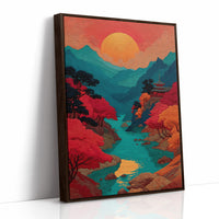 Crimson Rivers Meet Turquoise Mountains