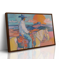 Sunset Paints A Cowboy's Trail