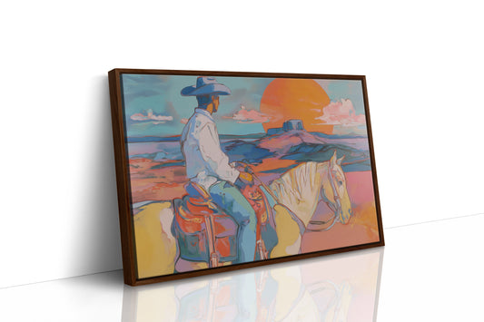 Sunset Paints A Cowboy's Trail