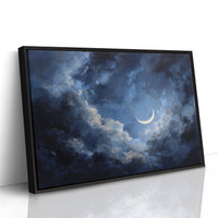 Sliver Moon Among Stormy Clouds