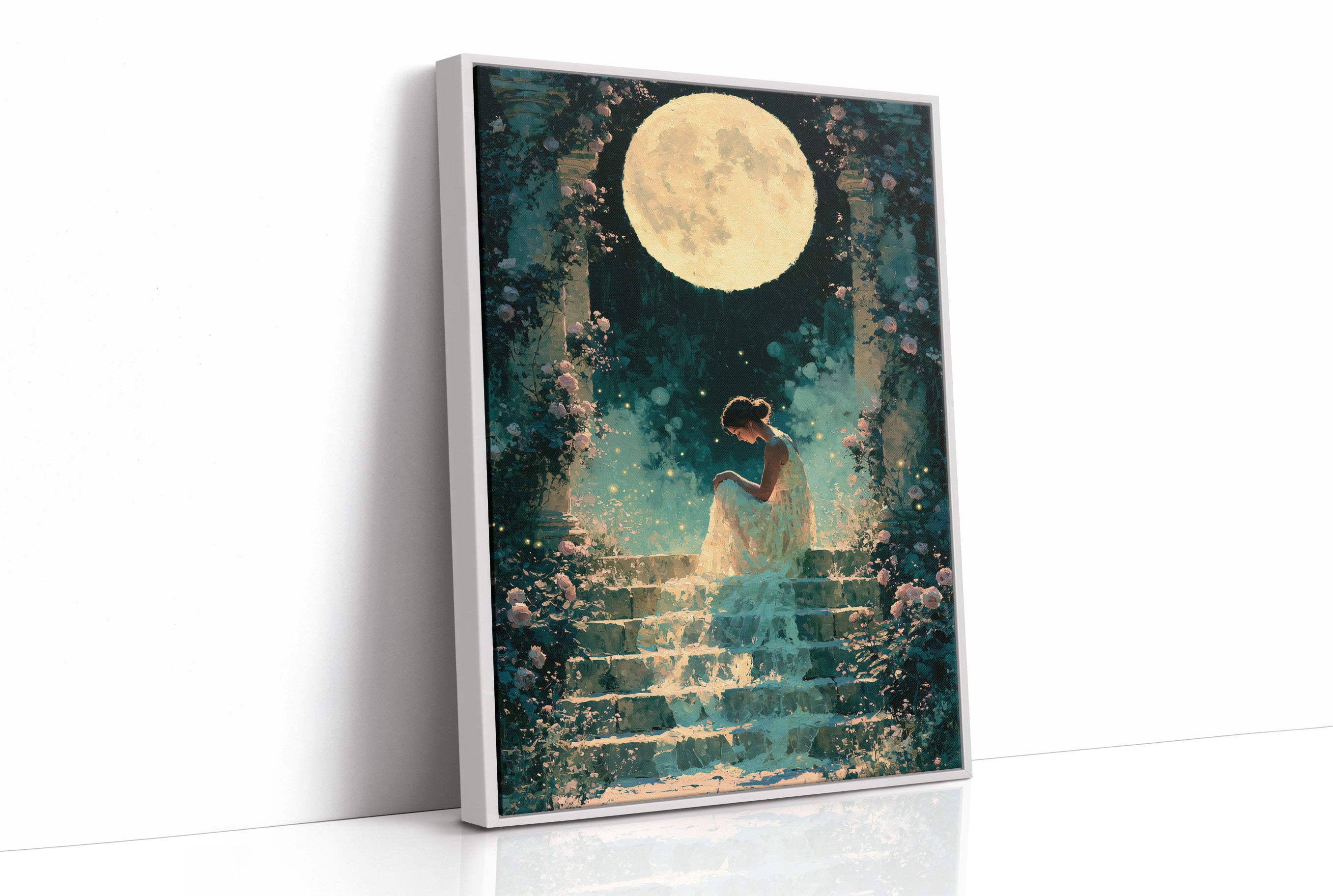 Moonlit Rose Garden Steps