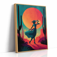 Lantern Lady At Desert Dusk
