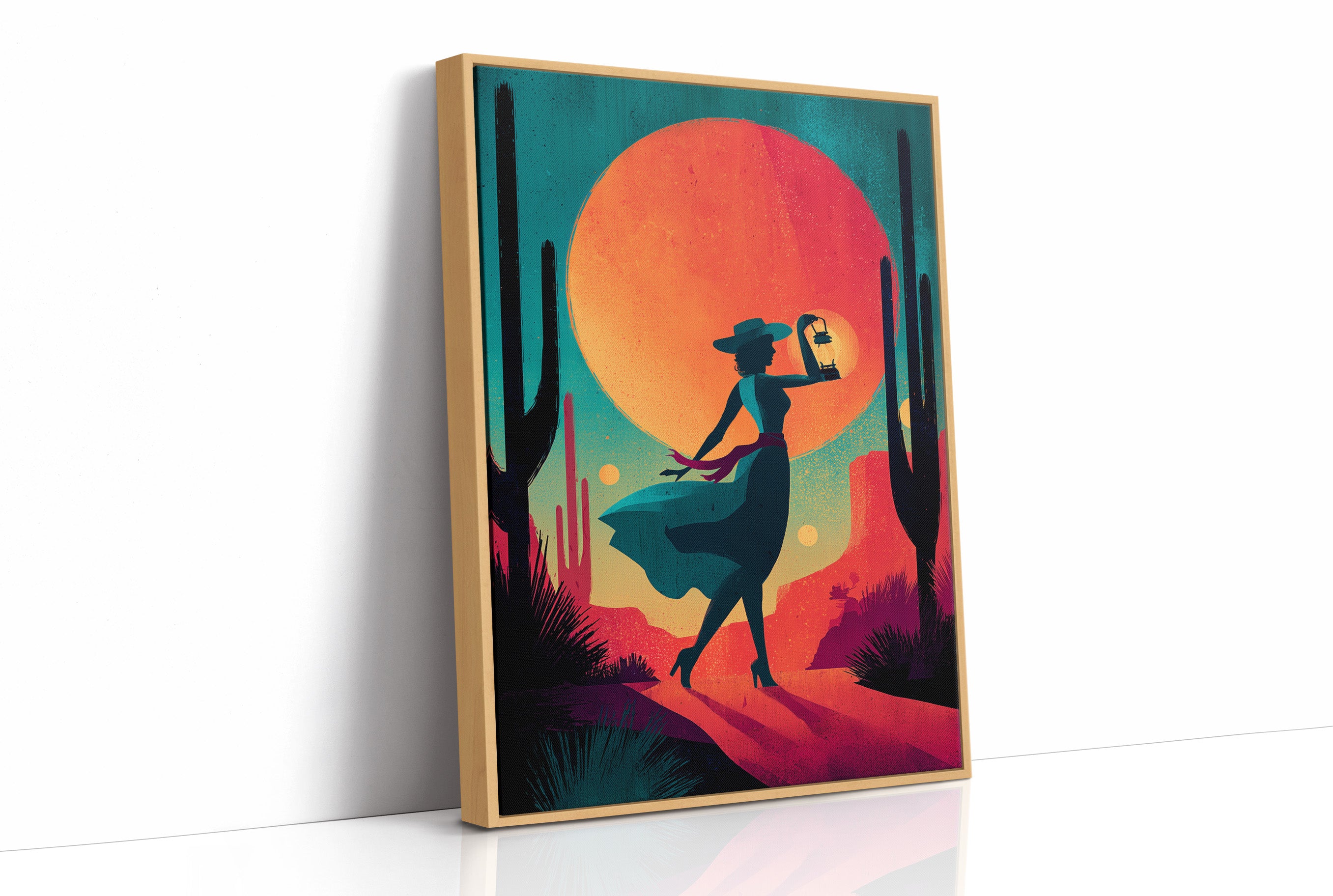 Lantern Lady At Desert Dusk