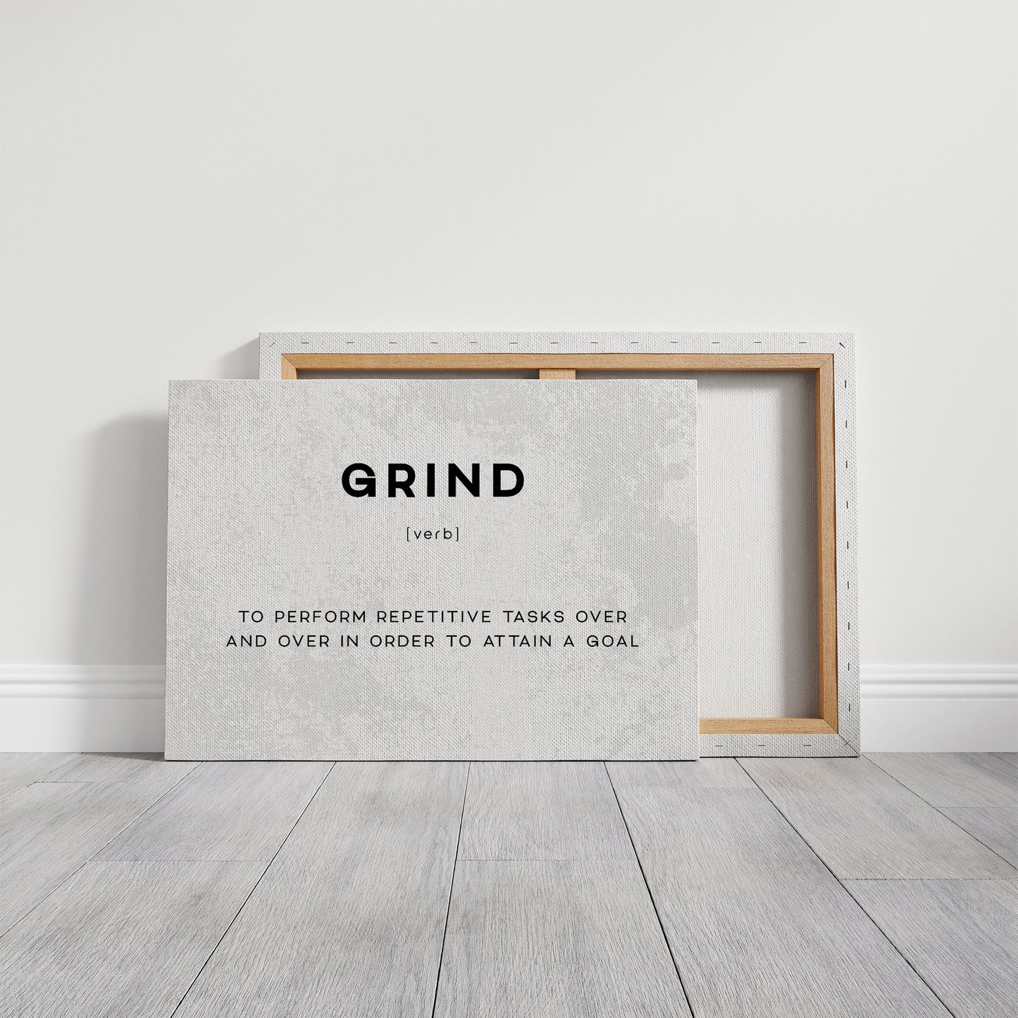 Grind Definition Canvas Art | Bold Motivational Typography Print for Home Office, Gym or Entrepreneur Décor