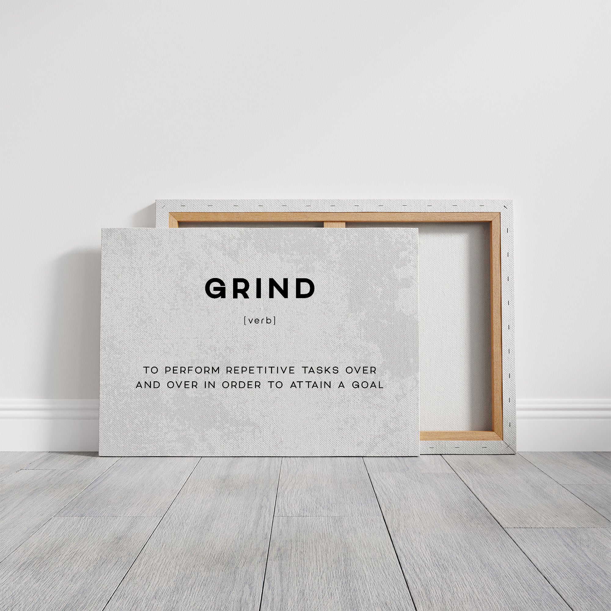 Grind Definition Canvas Art | Bold Motivational Typography Print for Home Office, Gym or Entrepreneur Décor