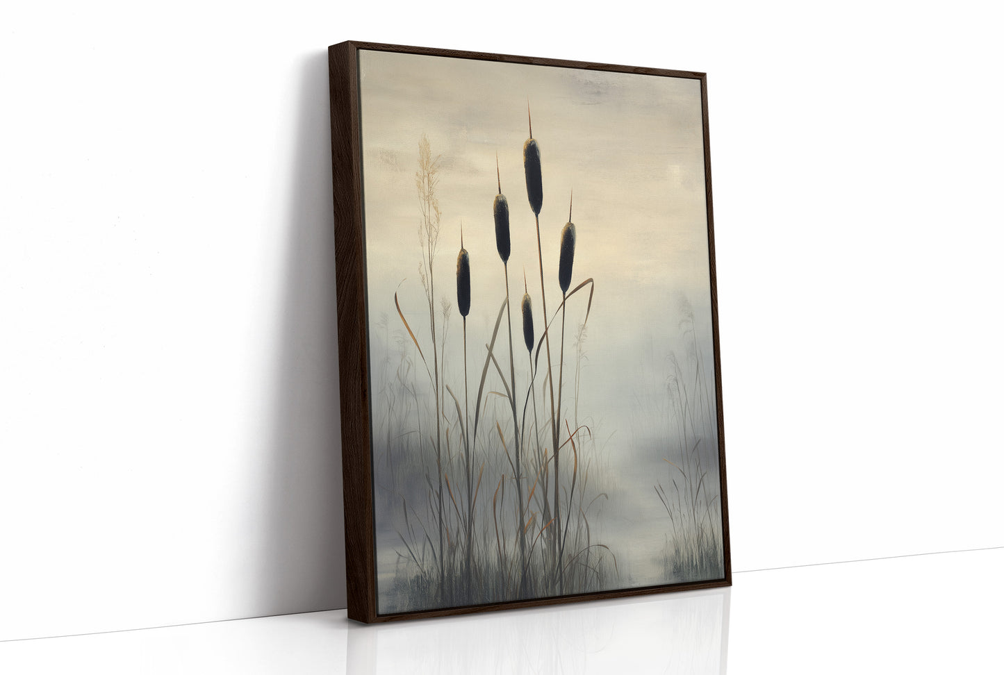 Cattails Dance Above Evening Mist
