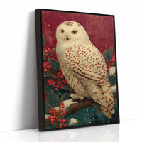 Snowy Owl in Winter Red