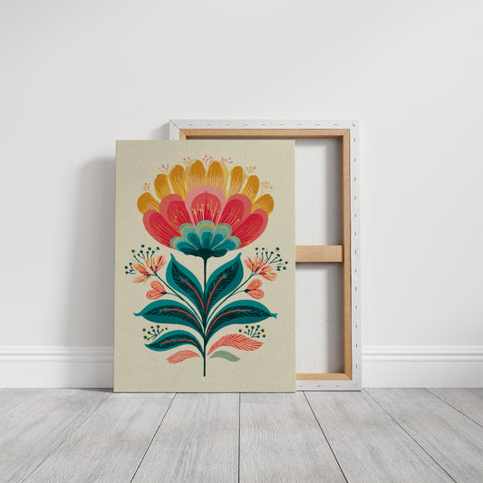 Folk Blossoms Dance In Turquoise Light