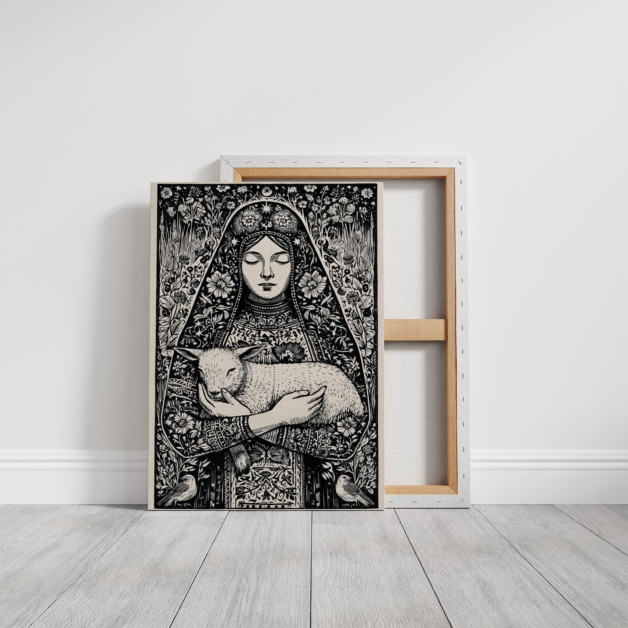 Madonna and Lamb: A Woodcut Devotion