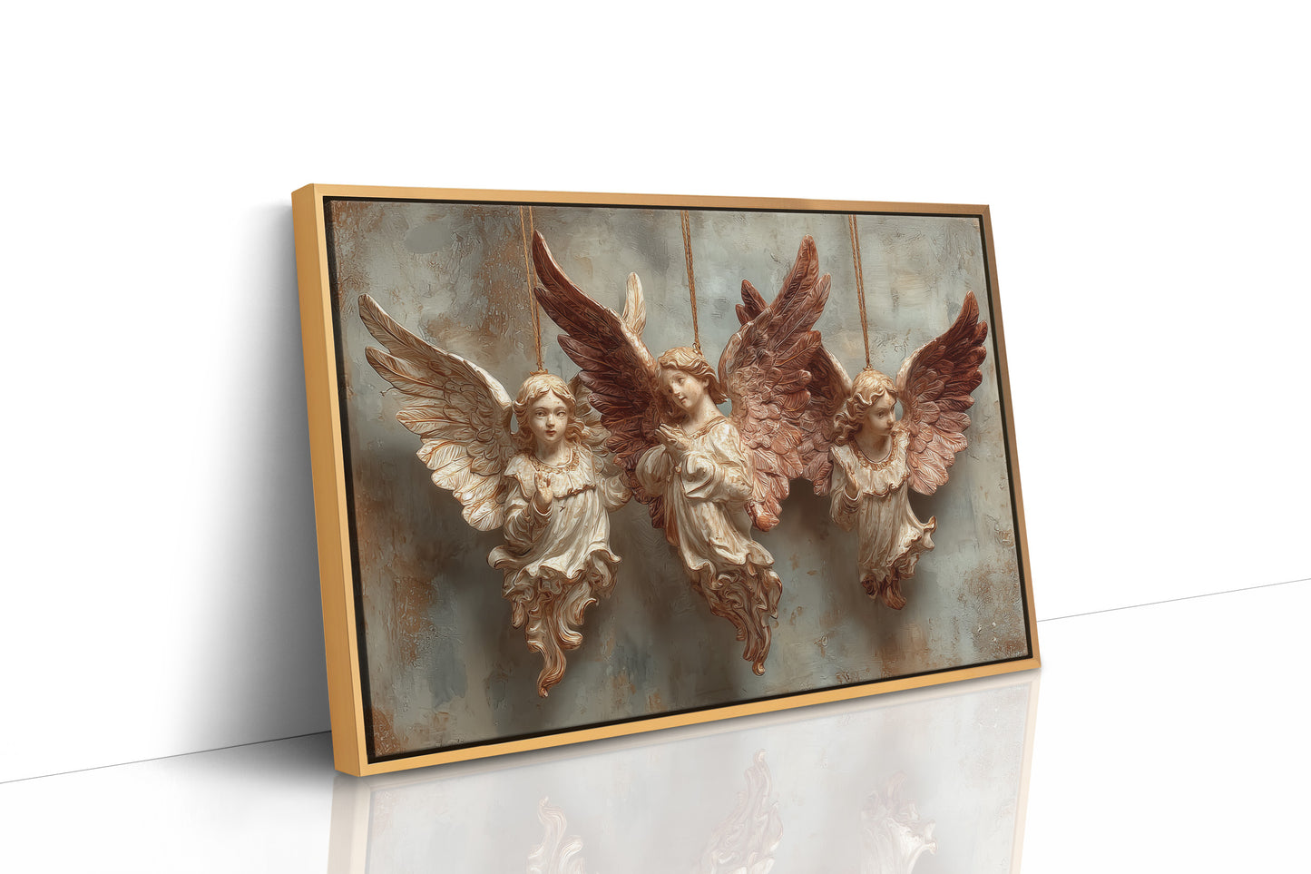 Three Carved Angels on Strings