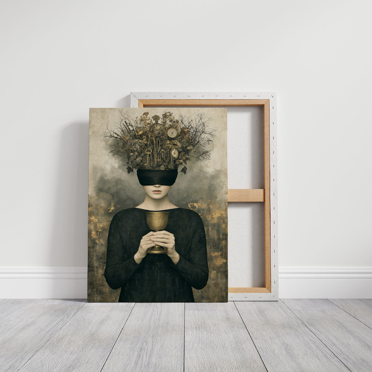 Blindfolded Time: Woman with Golden Chalice
