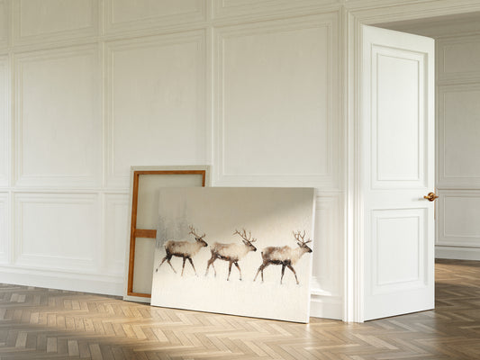 Winter Caribou Cross Misty Plains