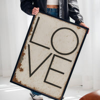 Vintage Modern LOVE Typography Canvas Print
