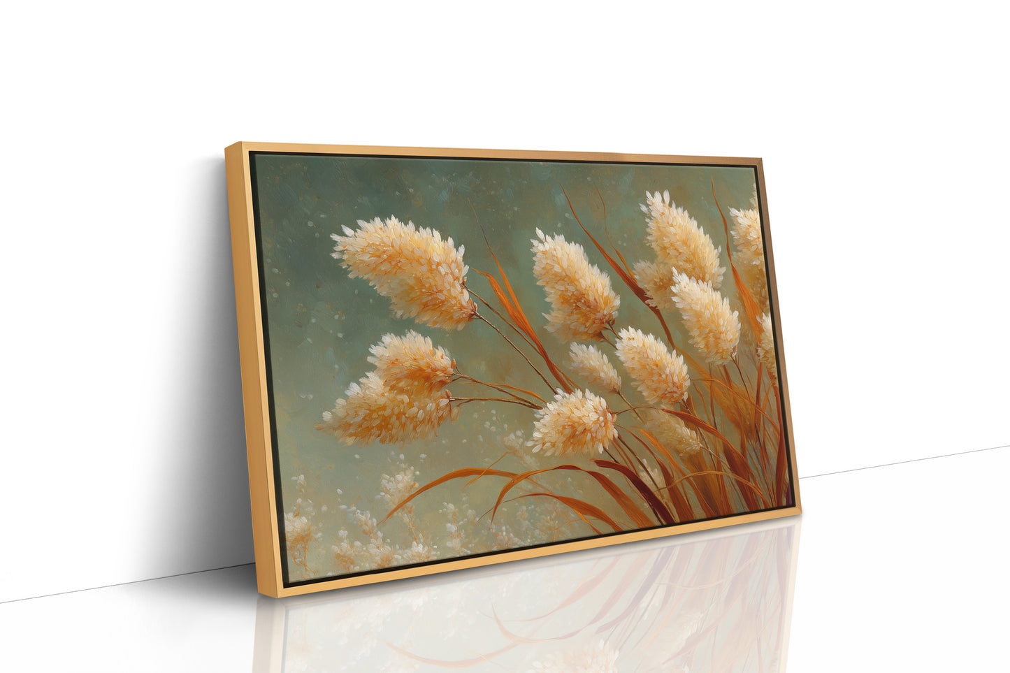 Pampas Plumes Against Sage Sky