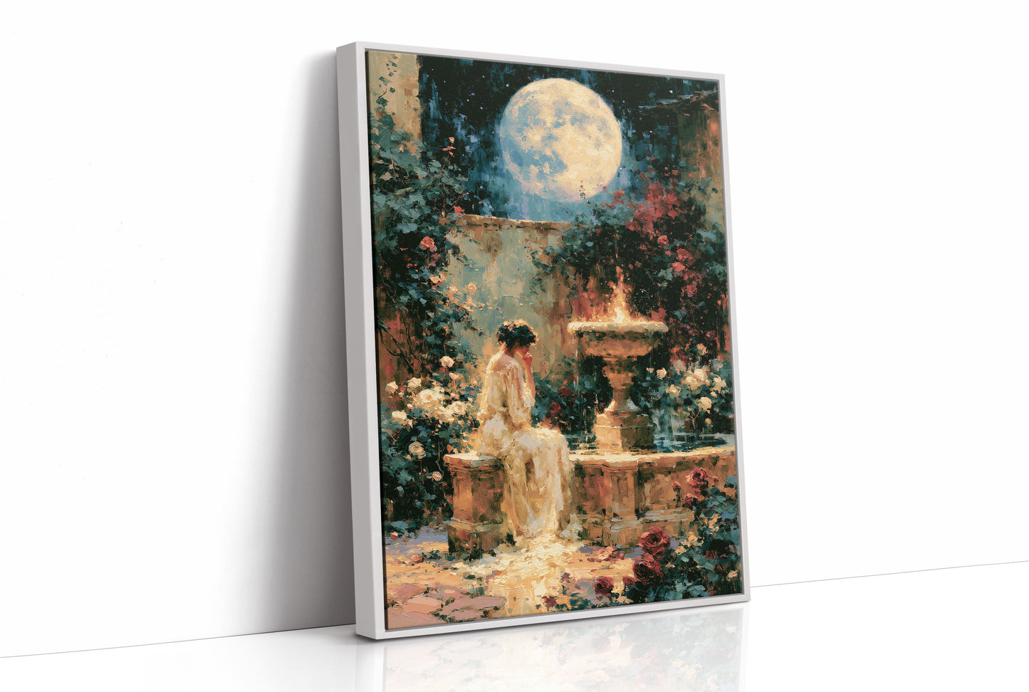 Fountain Under a Silver Moon