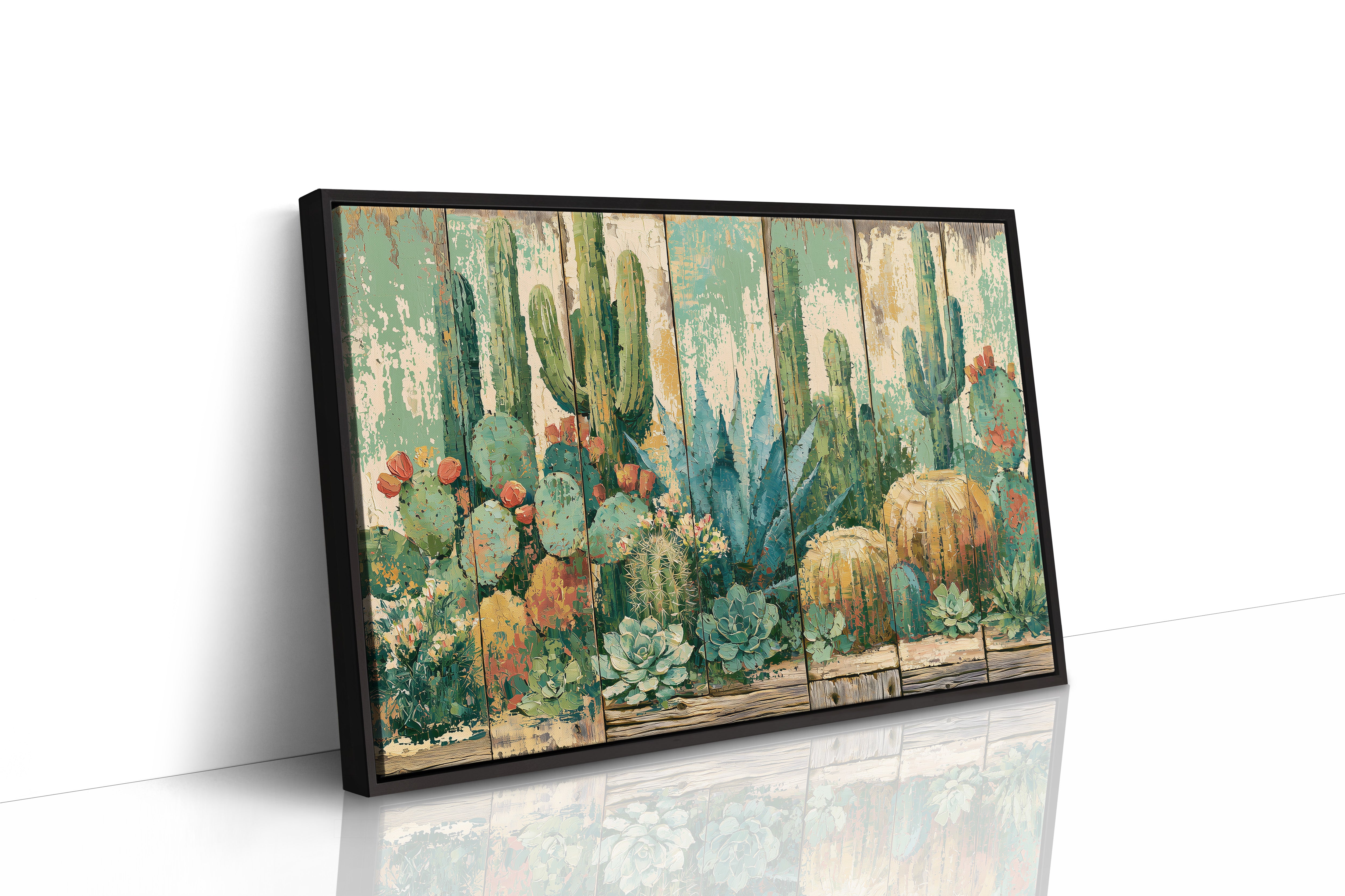 Desert Garden on Weathered Wood