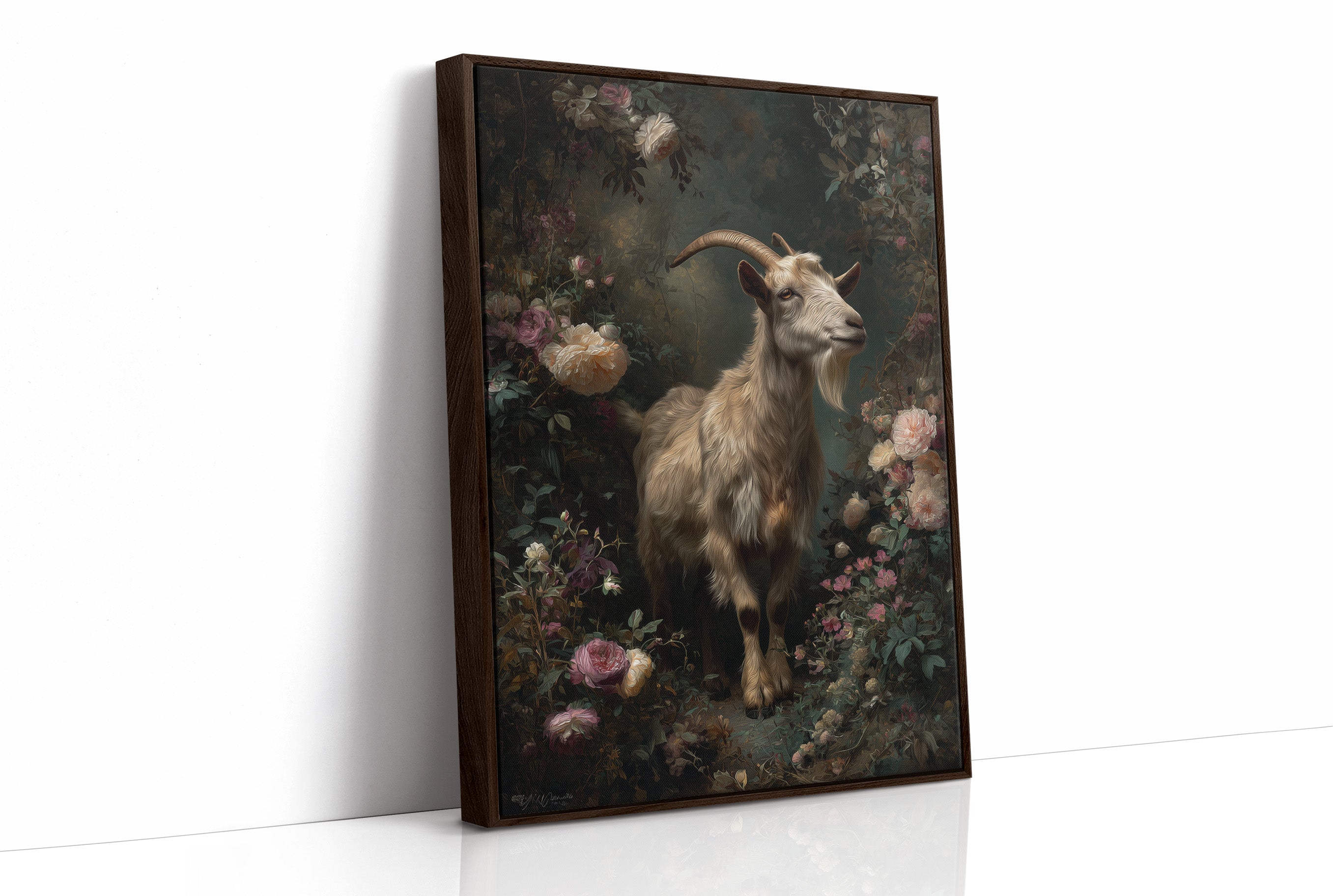 Noble Goat Among Faded Blooms