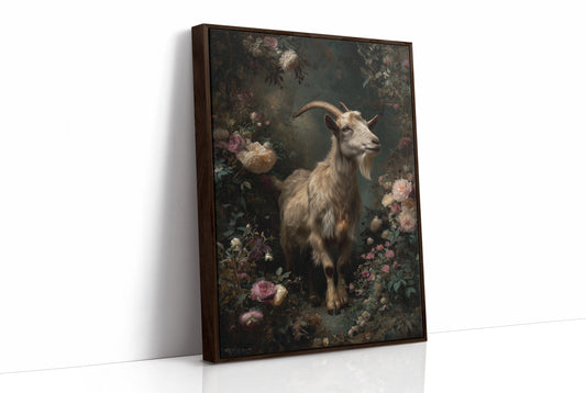 Noble Goat Among Faded Blooms