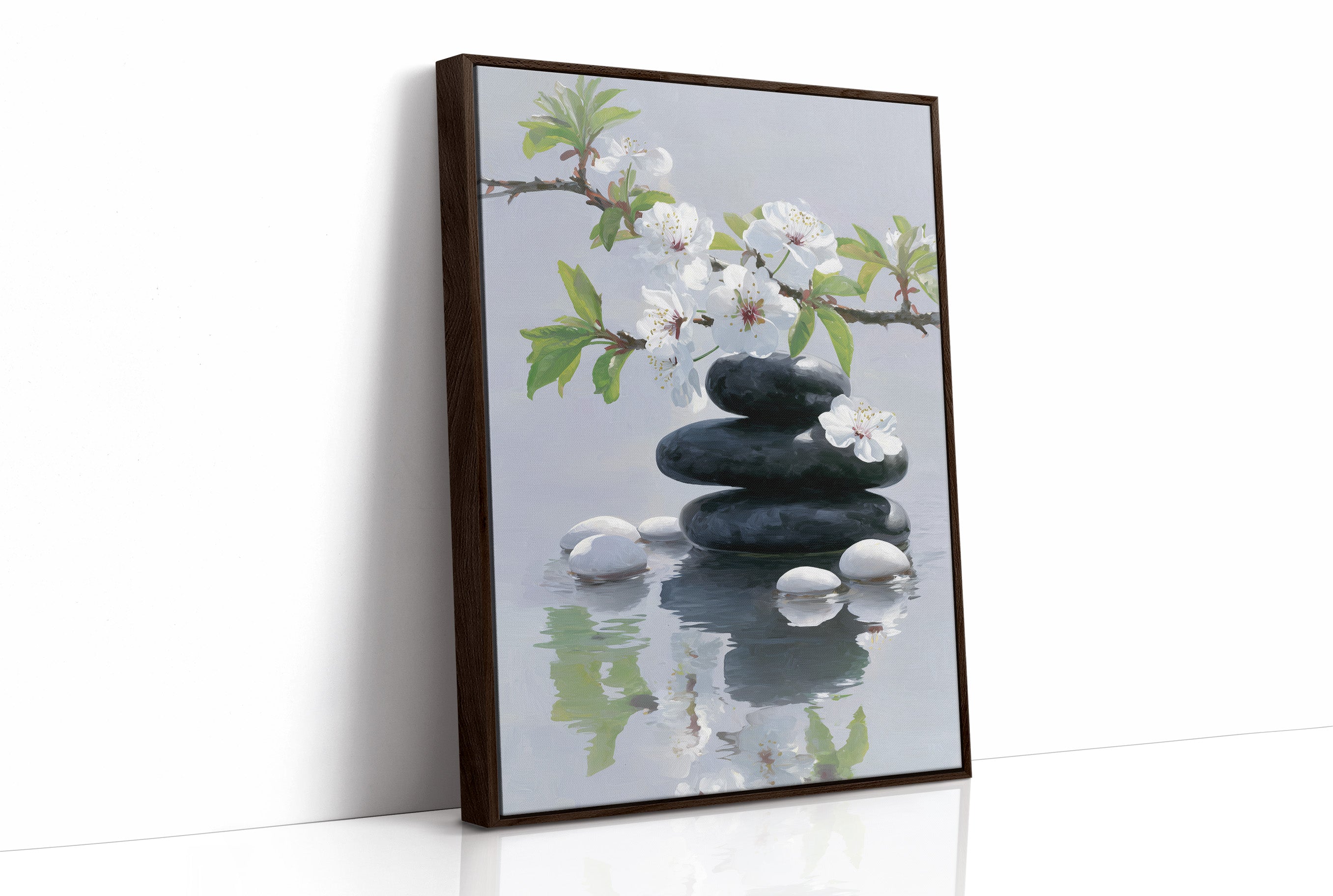 Cherry Blossoms Dance Above Still Waters