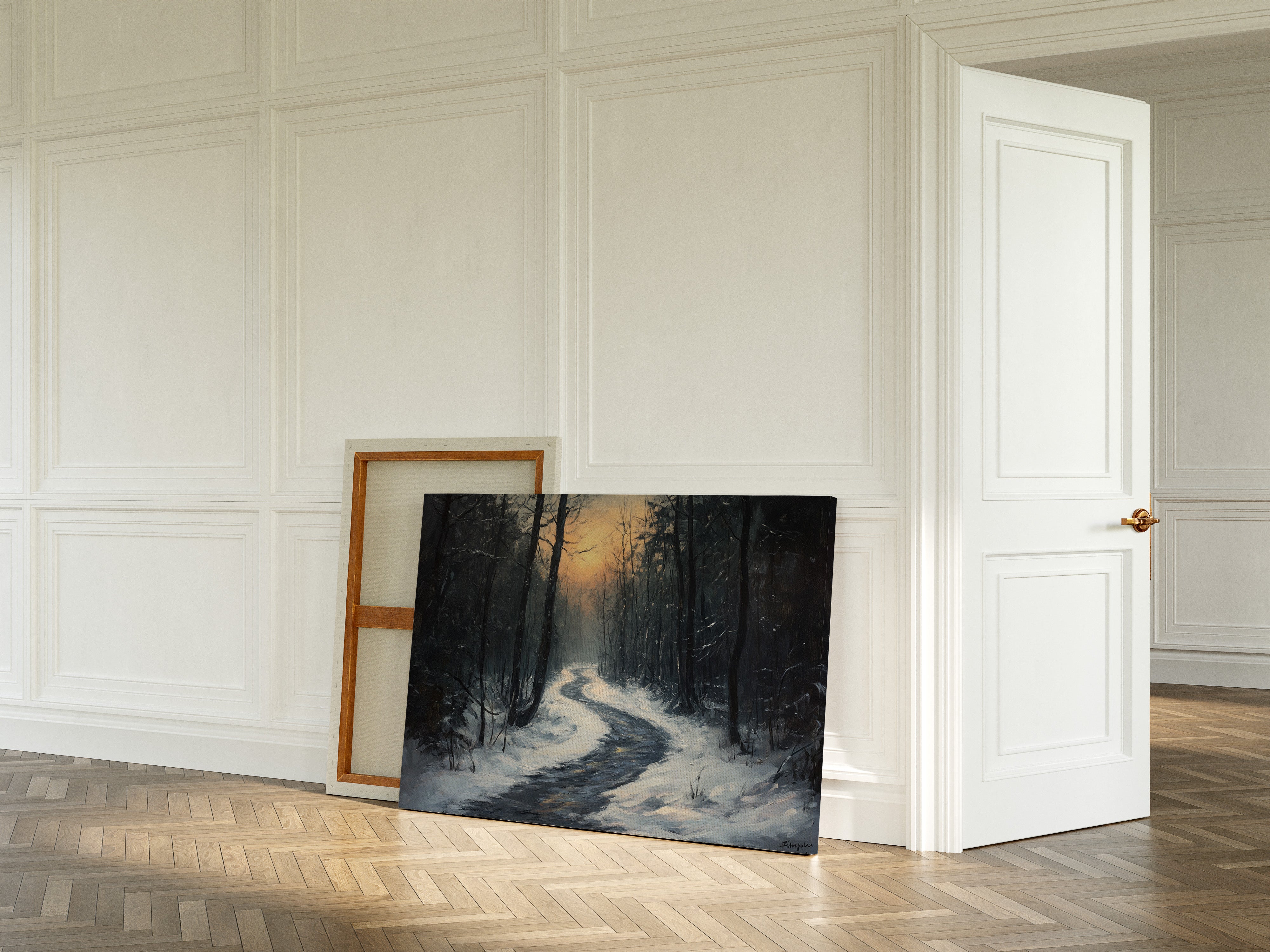 Winter Path Beckons Golden Dawn