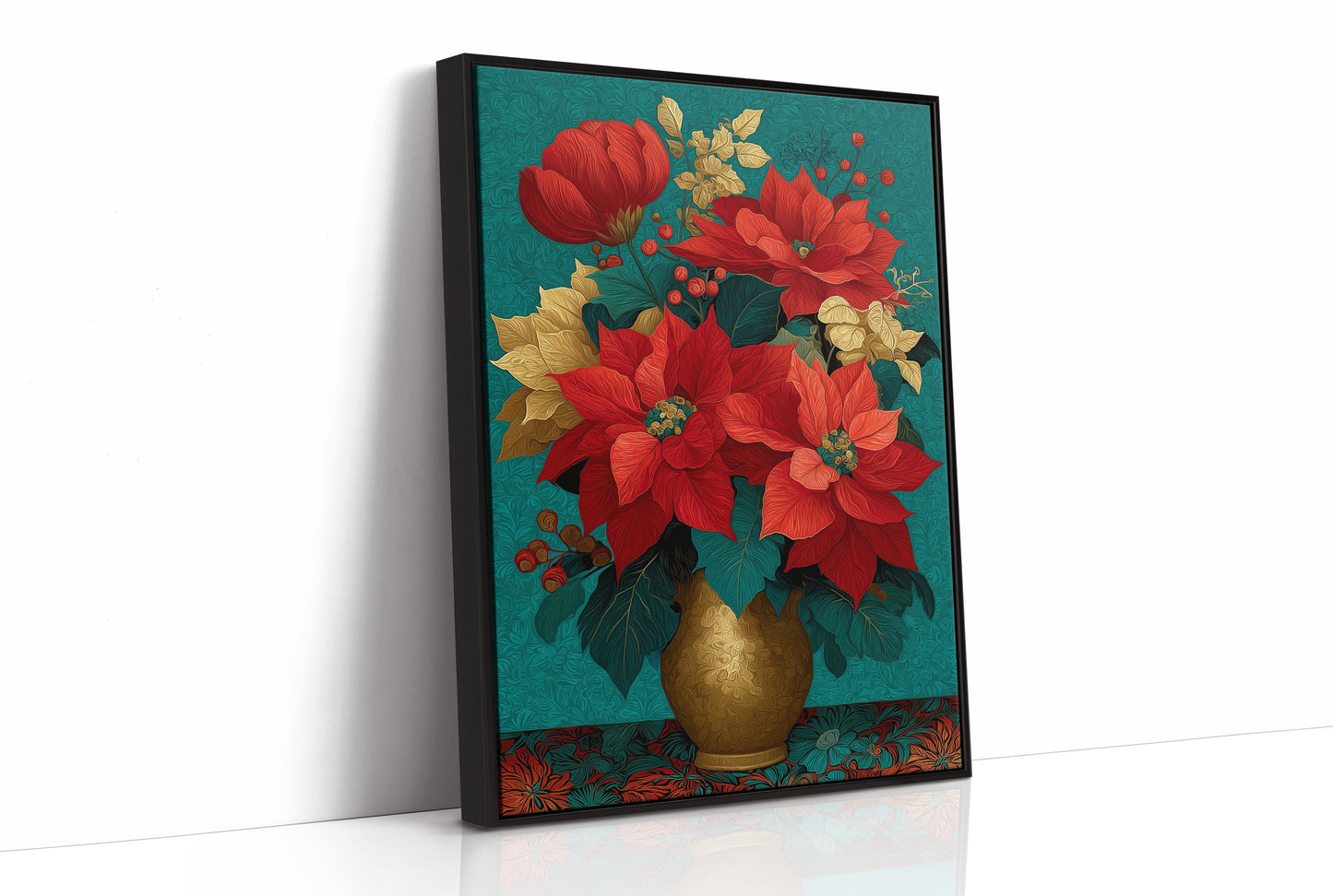 Poinsettias in Gold