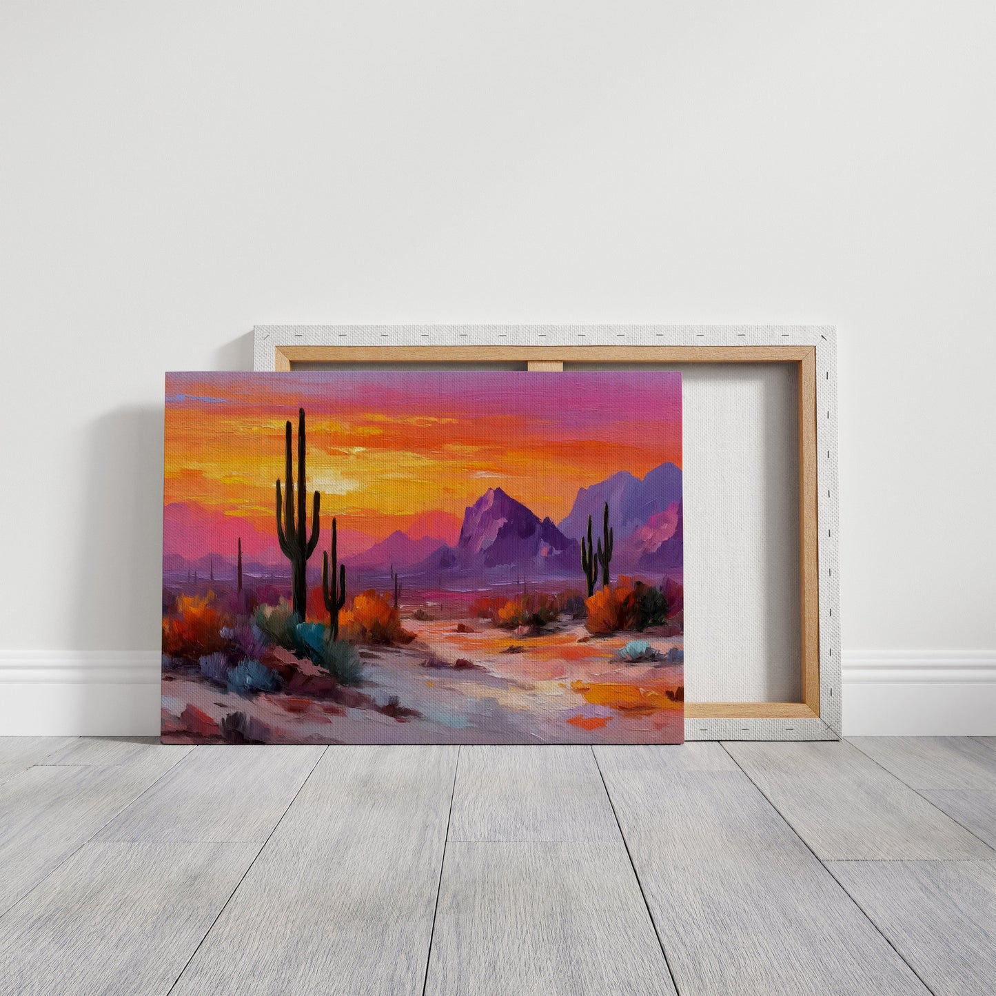 Saguaros Dance In Twilight Fire