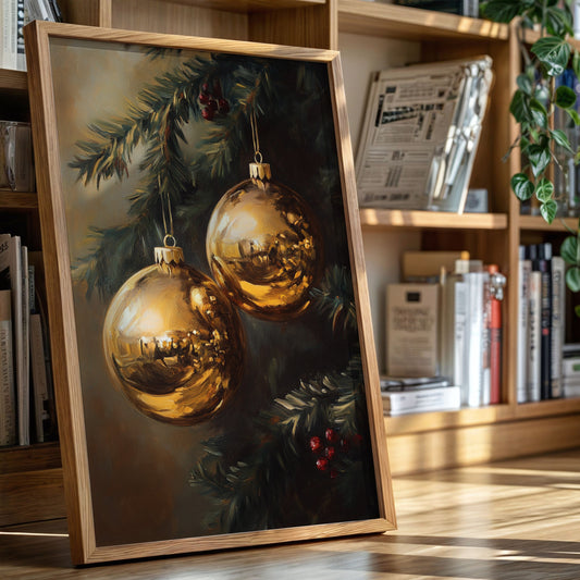 Golden Orbs of Winter's Embrace