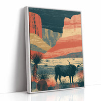 Longhorn at Dusk, Layered Mesas