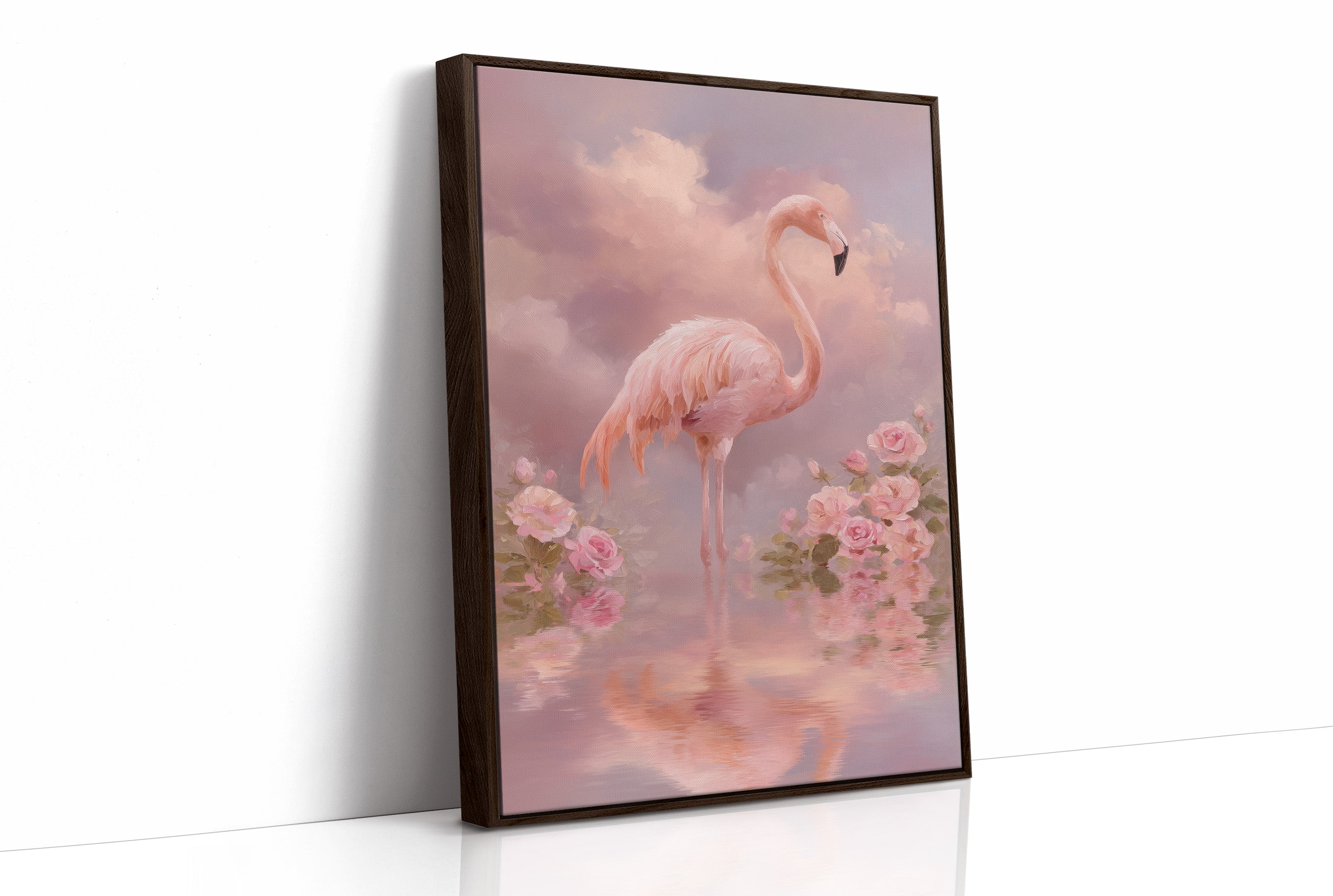 Flamingo Among the Roses