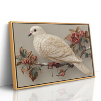 Ivory Dove Among Autumn Peonies