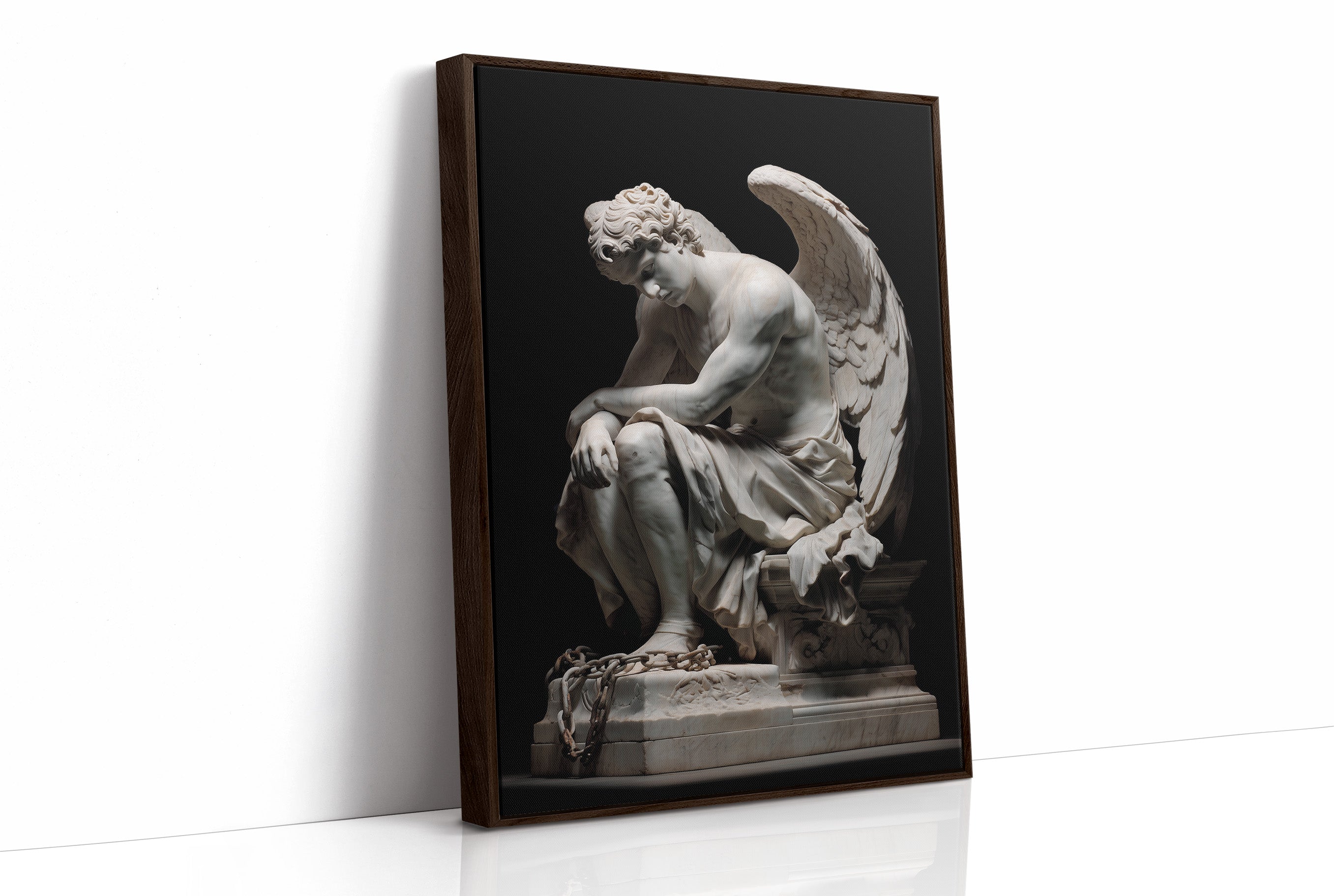 Marble Wings Against Dark Walls