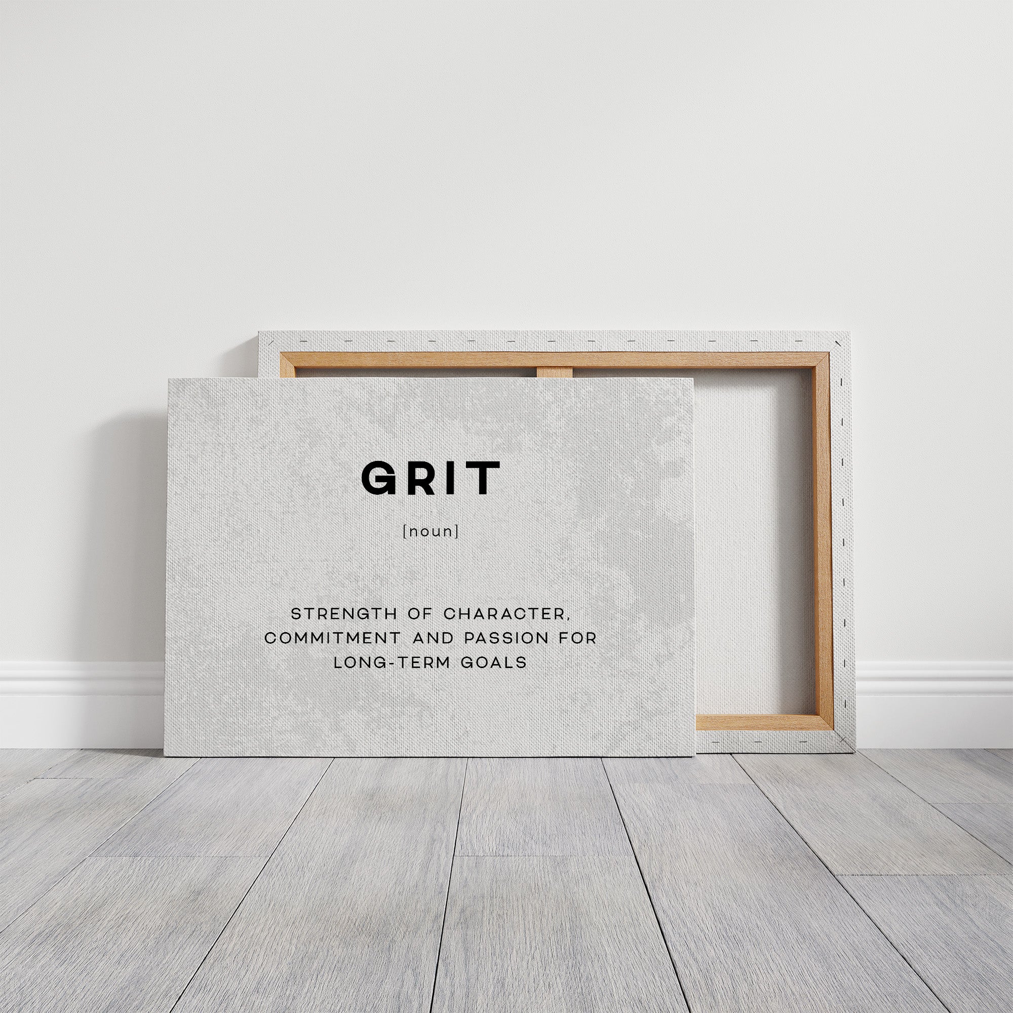 Grit Definition Canvas Art | Bold Motivational Typography Print for Home Office, Gym or Entrepreneur Décor