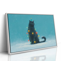 Festive Feline Adorned in Holiday Glow