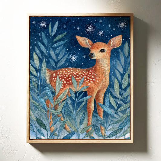 Fawn Among Starry Leaves