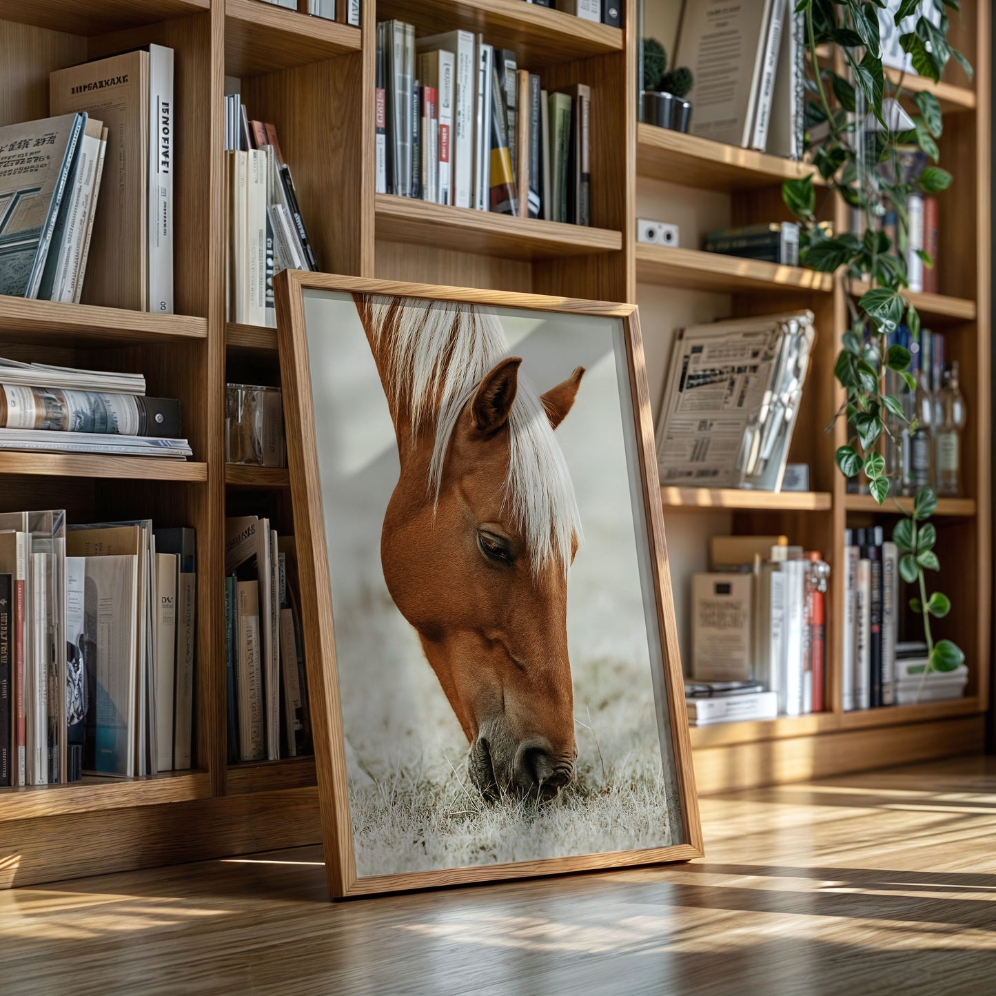 Quiet Morning Graze with Golden Mane