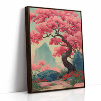 Cherry Blossoms Dance Above Mountains