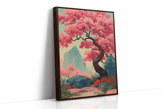 Cherry Blossoms Dance Above Mountains