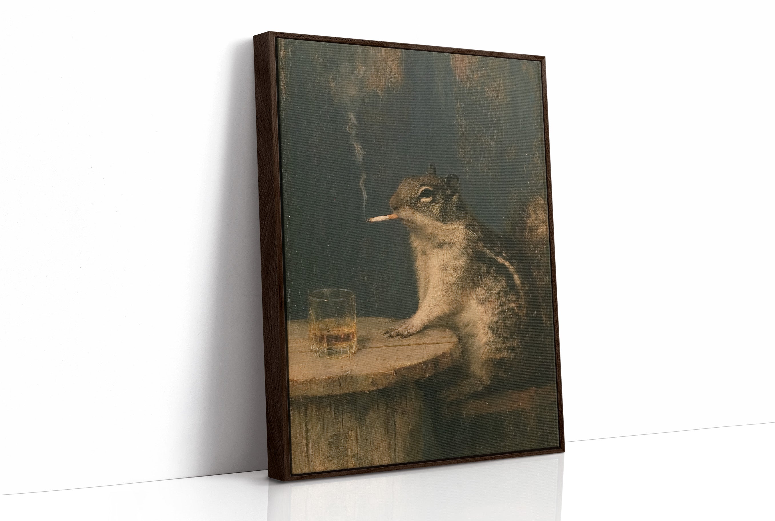 Hard Day at the Acorn Factory: Smoking Squirrel Art