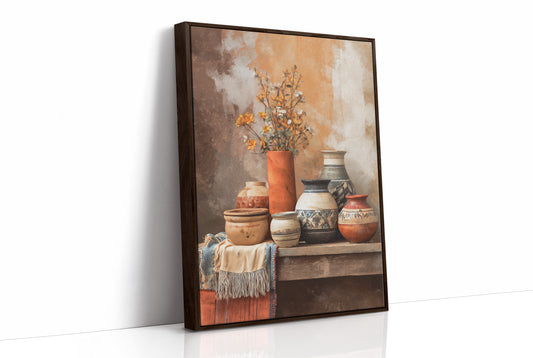 Clay Vessels Hold September's Last Blooms