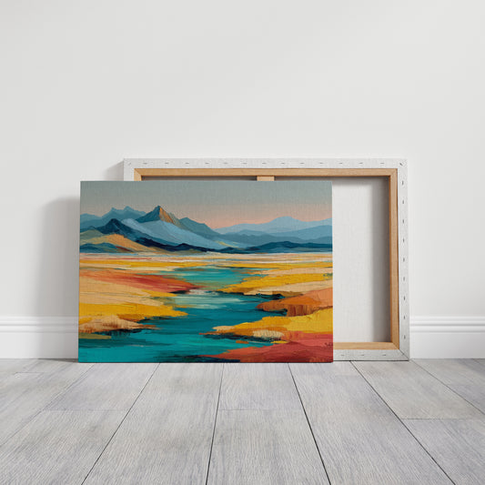 Turquoise Rivers Meet Golden Prairie