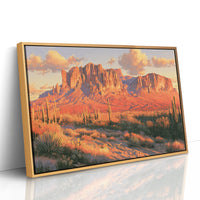 Superstition Mountains At Dusk