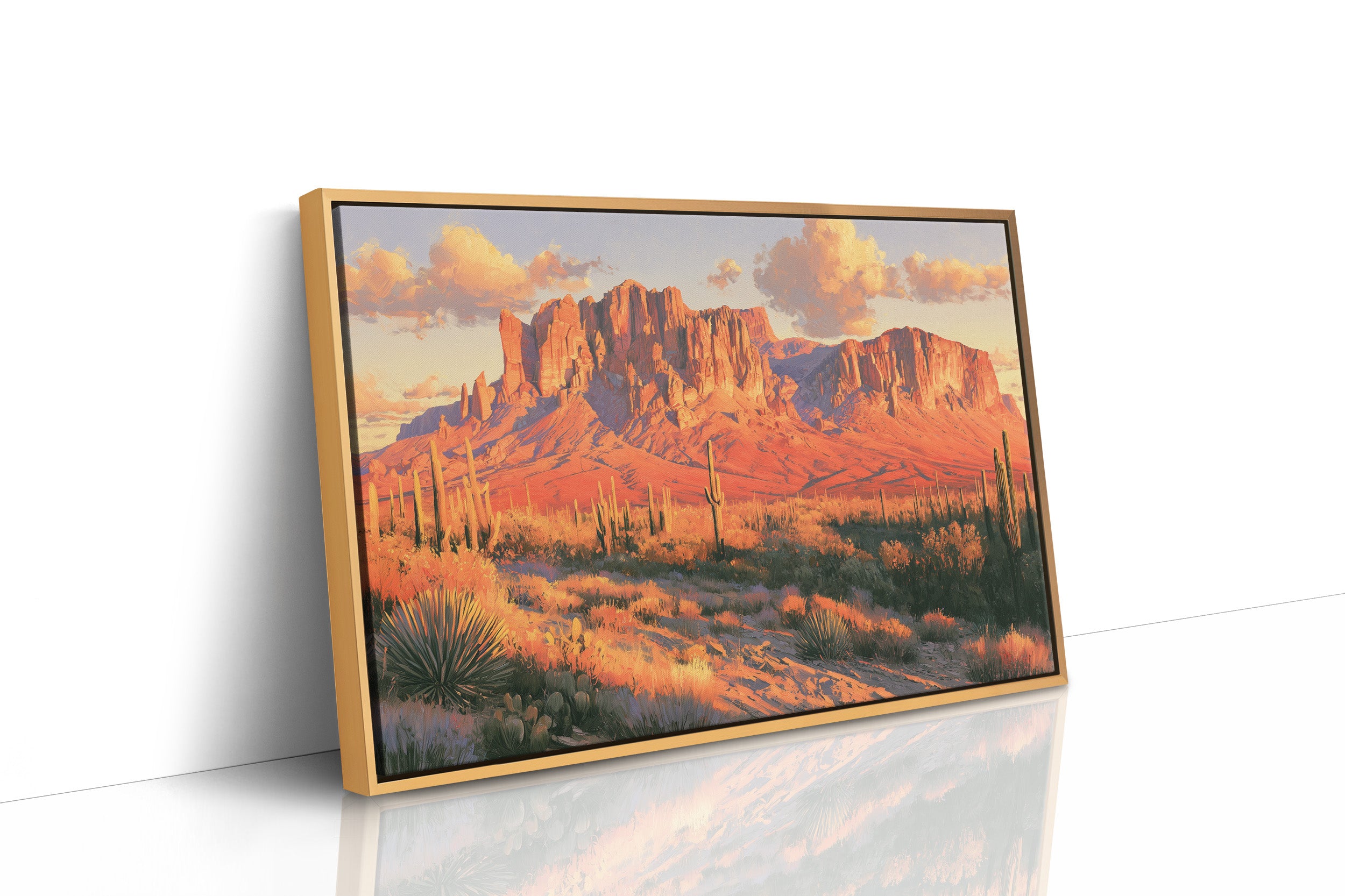 Superstition Mountains At Dusk
