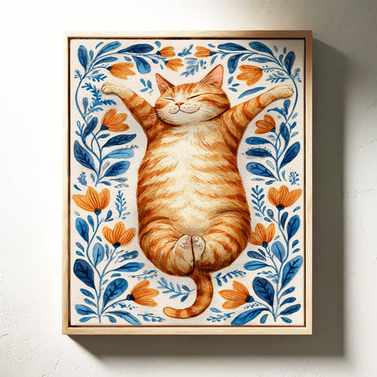 Sun-Kissed Paws and Floral Embrace