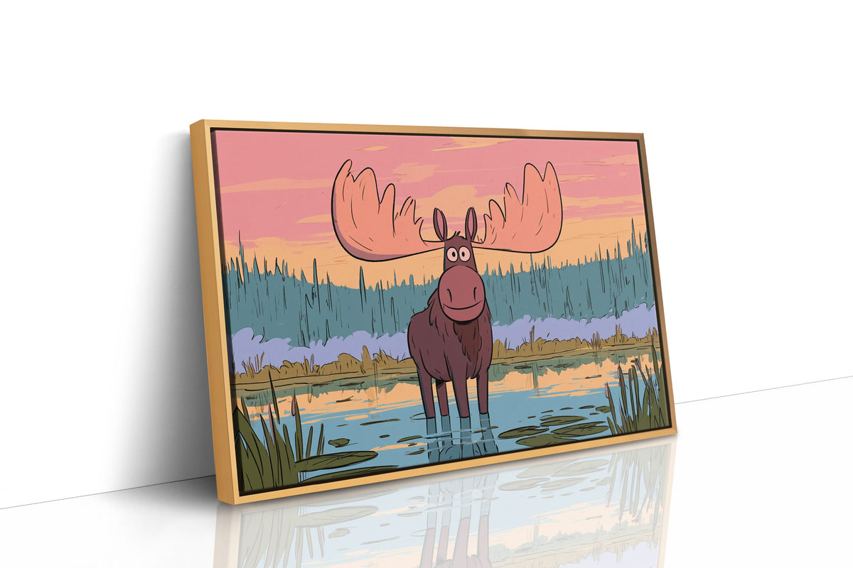 Wetland Moose Sunset Stare