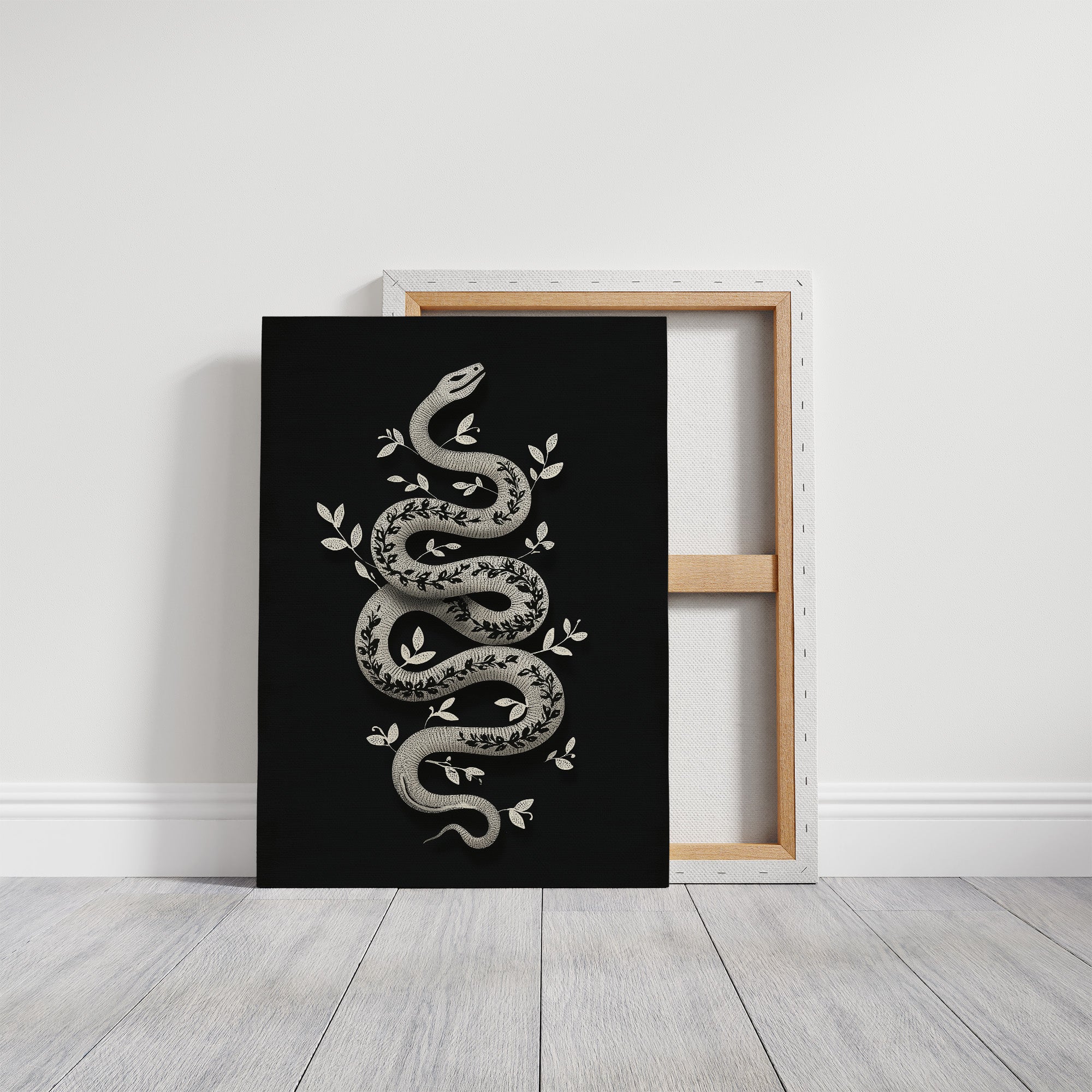 Serpent Adorned With Silver Leaves