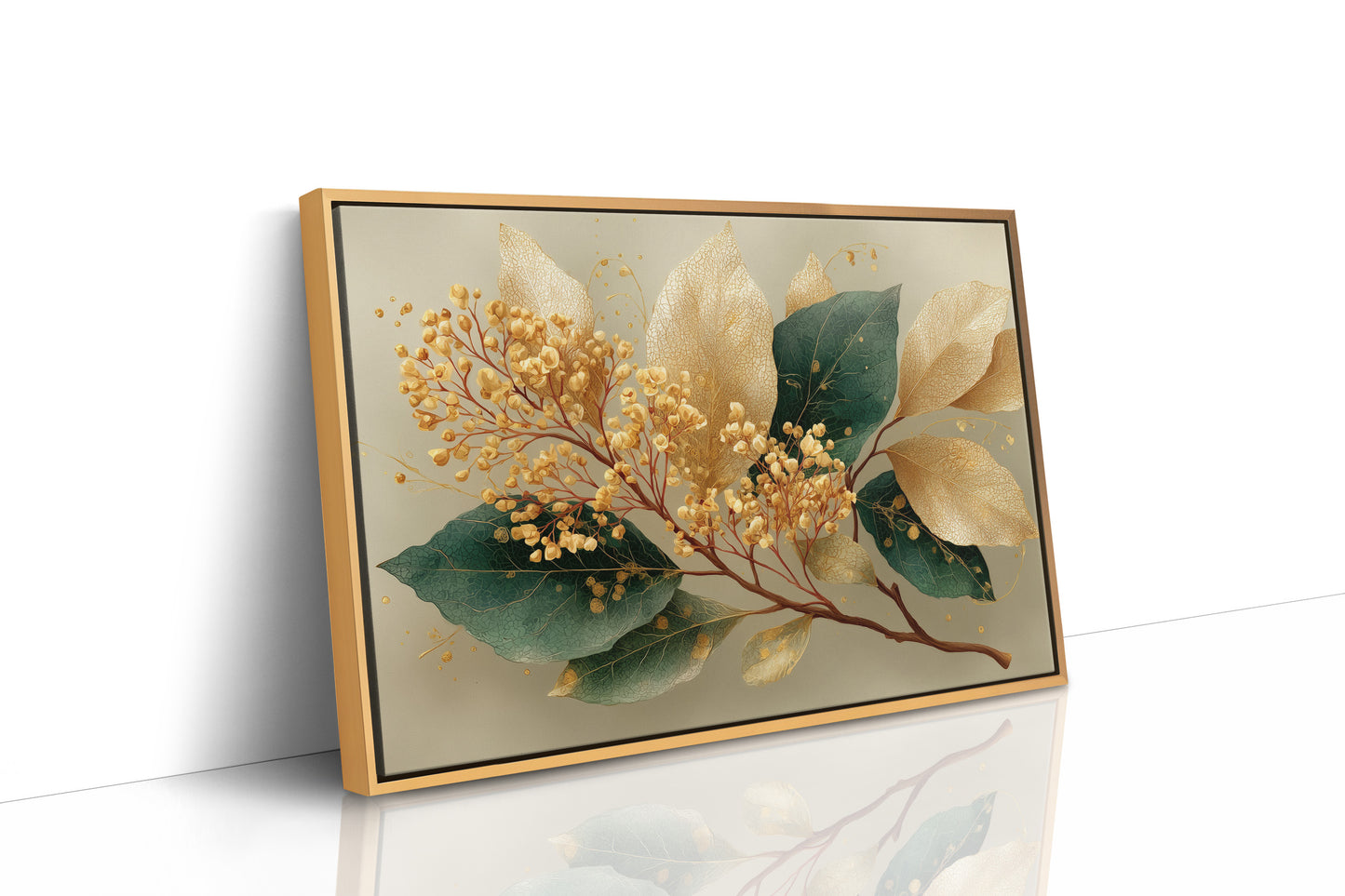 Gilded Berries on Skeleton Leaves