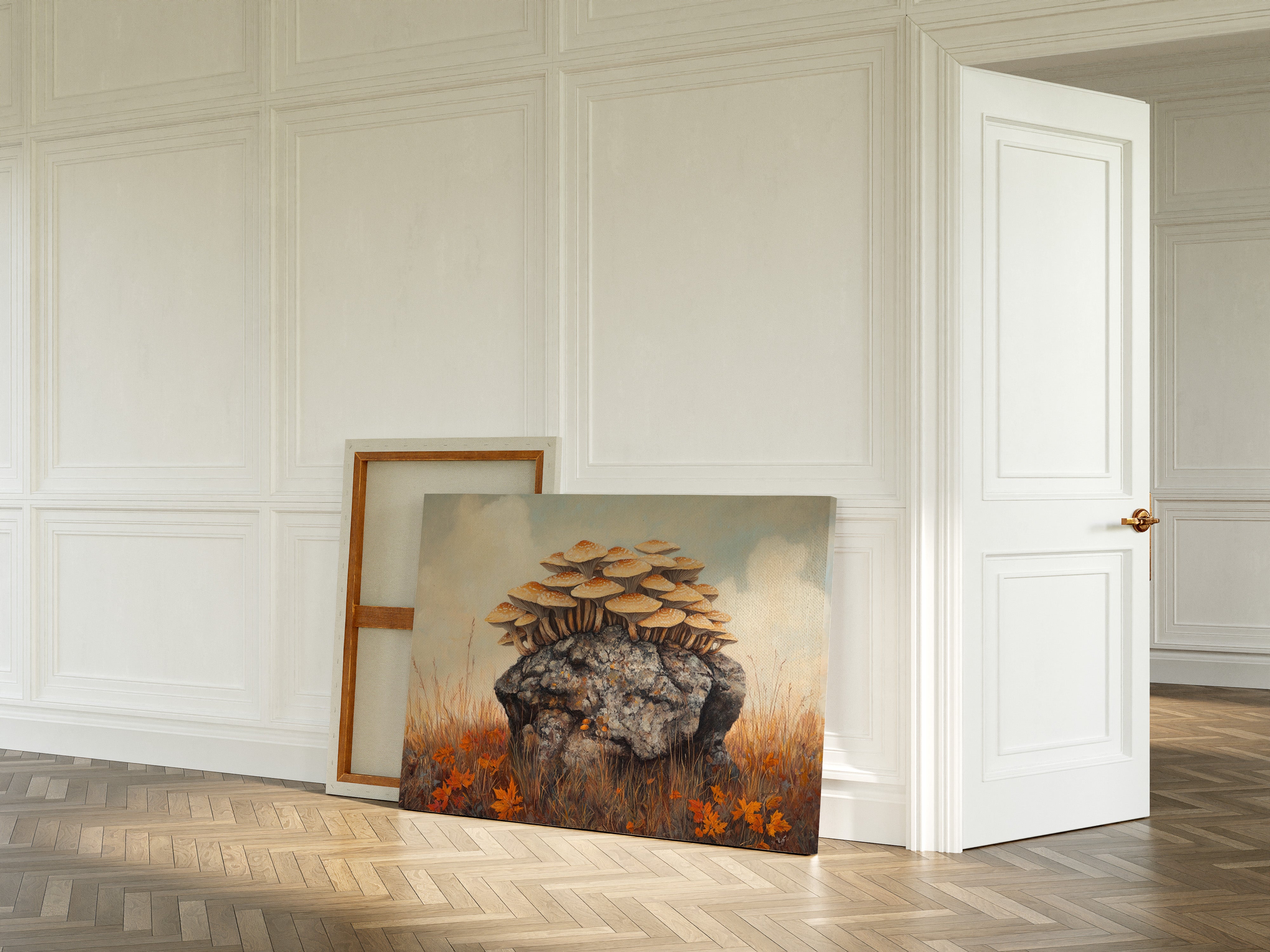 Autumn Mushrooms Crown Ancient Stone