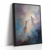 Celestial Embrace Through Luminous Clouds
